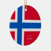 Aangepast bericht Noorwegen Vlag Keramisch Ornament (Rechts)