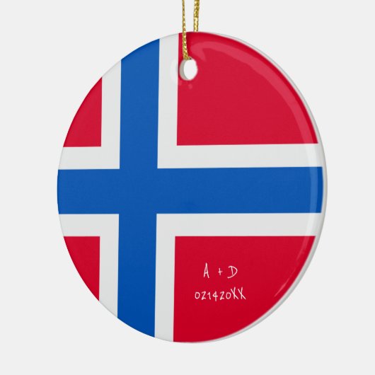 Aangepast bericht Noorwegen Vlag Keramisch Ornament (Links)