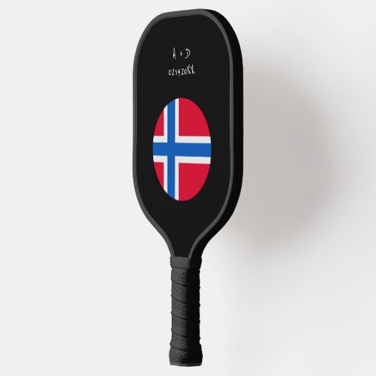 Aangepast bericht Noorwegen Vlag Pickleball Paddle (Links)