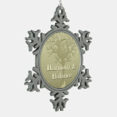 Aangepast bericht of naam Yoga-structuur Tin Sneeuwvlok Ornament (Links)