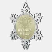 Aangepast bericht of naam Yoga-structuur Tin Sneeuwvlok Ornament (Rechts)