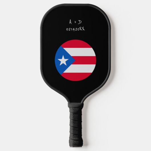 Aangepast bericht Puerto Rico Vlag Pickleball Paddle (Voorkant)