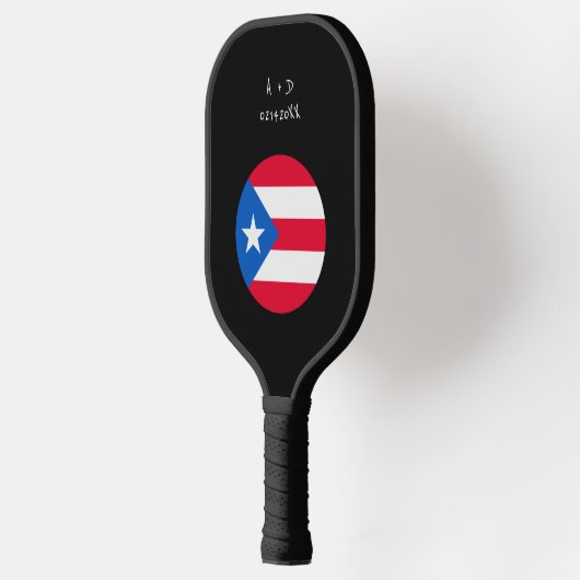 Aangepast bericht Puerto Rico Vlag Pickleball Paddle (Links)
