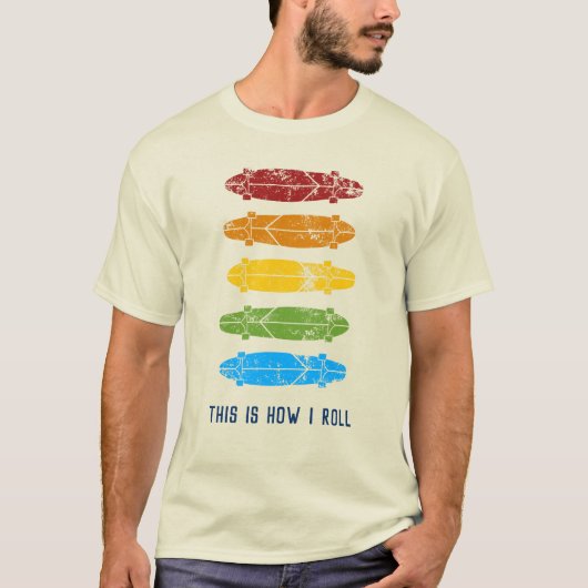 Aangepast bericht Rainbow Longboards Graphic T-shirt (Voorkant)