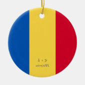Aangepast bericht Roemenië Vlag Keramisch Ornament (Voorkant)