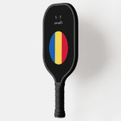 Aangepast bericht Roemenië Vlag Pickleball Paddle (Links)