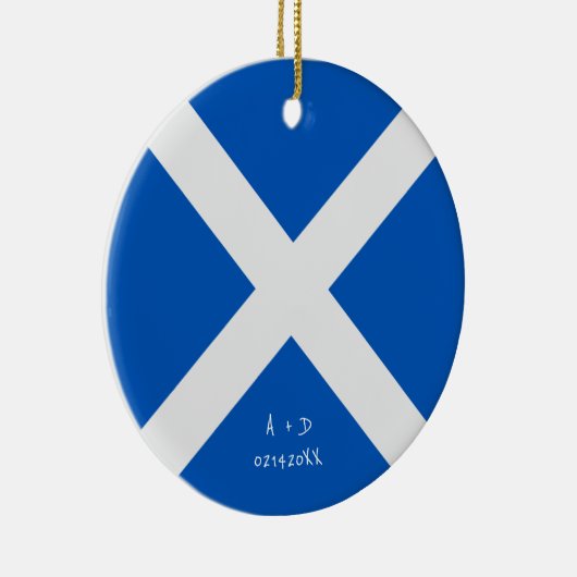 Aangepast bericht Schotse vlag Keramisch Ornament (Rechts)