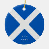 Aangepast bericht Schotse vlag Keramisch Ornament (Voorkant)