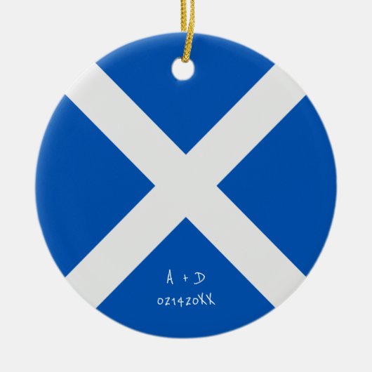 Aangepast bericht Schotse vlag Keramisch Ornament (Voorkant)