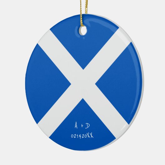 Aangepast bericht Schotse vlag Keramisch Ornament (Links)