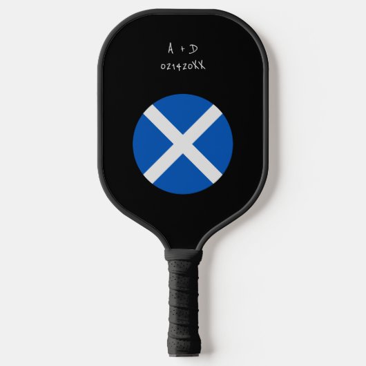 Aangepast bericht Schotse vlag Pickleball Paddle (Voorkant)