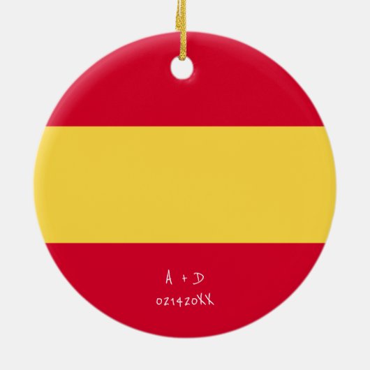 Aangepast bericht Spanje Vlag Keramisch Ornament (Achterkant)