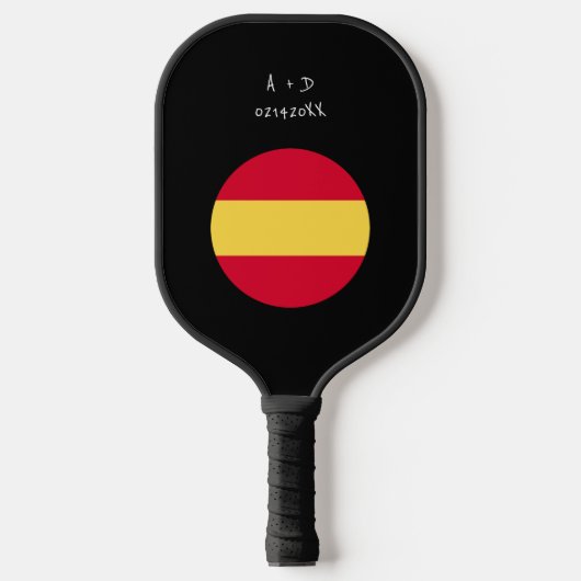 Aangepast bericht Spanje Vlag Pickleball Paddle (Voorkant)