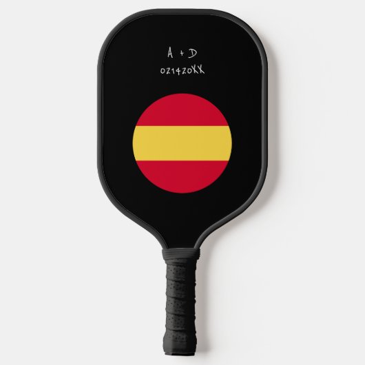 Aangepast bericht Spanje Vlag Pickleball Paddle (Achterkant)