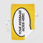 Aangepast Bericht Speech Bubble Fun Strips Golfhanddoek (Insitu)