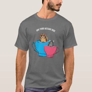 Aangepast bericht Sugar Gliders in Teacups Graphic T-shirt