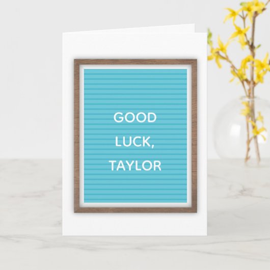 Aangepast bericht Teal Filten Letterbord Marquee B Kaart (Gele Bloem)