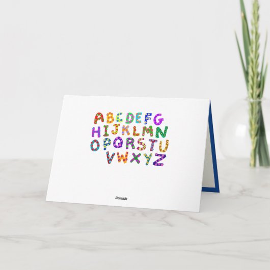 Aangepast bericht van Fun & Cute Alphabet ABCs Kaart (Achterkant)