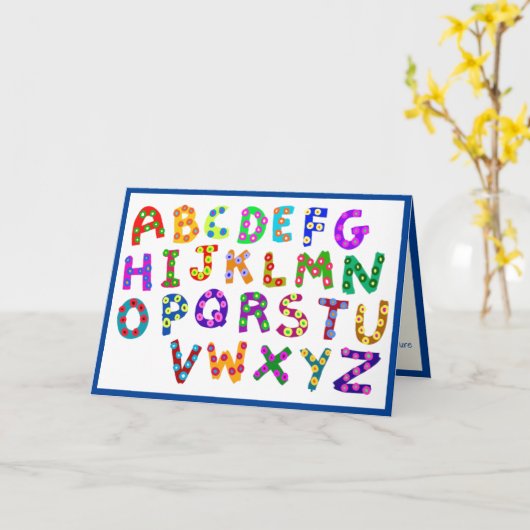 Aangepast bericht van Fun & Cute Alphabet ABCs Kaart (Gele Bloem)