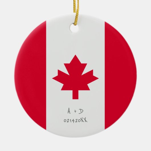 Aangepast bericht vlag Canada Keramisch Ornament (Voorkant)