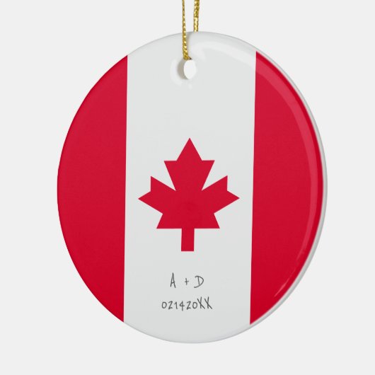 Aangepast bericht vlag Canada Keramisch Ornament (Links)