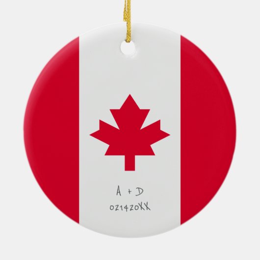 Aangepast bericht vlag Canada Keramisch Ornament (Achterkant)