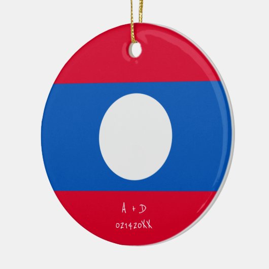 Aangepast bericht vlag Laos Keramisch Ornament (Links)