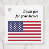 Aangepast bericht voor Amerikaanse vlag Bedankjes Labels (Voorkant)