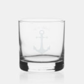 Aangepast bericht voor anker van nautisch schip whisky glas (Achterkant)