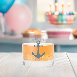 Aangepast bericht voor anker van nautisch schip whisky glas