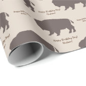 Aangepast bericht voor bruine en beige Tan Rustic  Cadeaupapier (Rol Hoek)