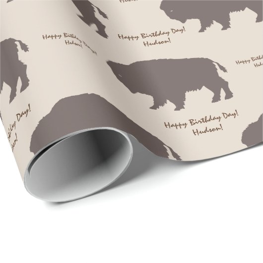 Aangepast bericht voor bruine en beige Tan Rustic  Cadeaupapier (Rol Hoek)