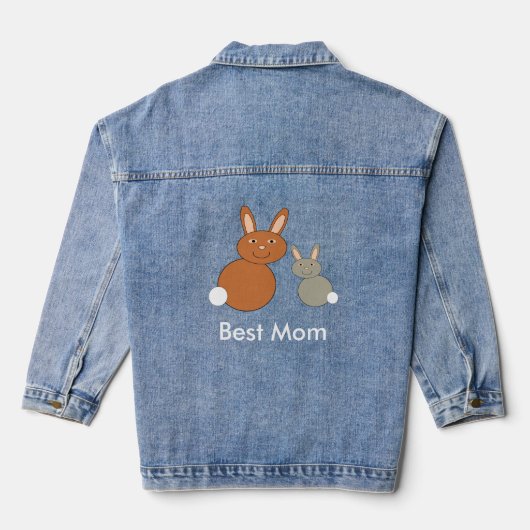Aangepast bericht voor moederdag Bunnies Denim Jacket (Achterkant)