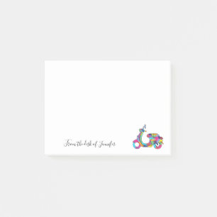 Aangepast bericht voor regenboogmotor scooter post-it® notes