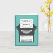 Aangepast bericht voor  schrijfmachine Blauwgroen Kaart (Gele Bloem)