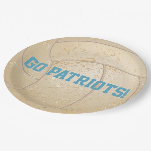 Aangepast bericht voor volleybal papieren bordje (Gekanteld)