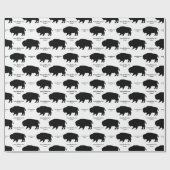 Aangepast bericht voor zwarte en witte buffels cadeaupapier (Vlak)