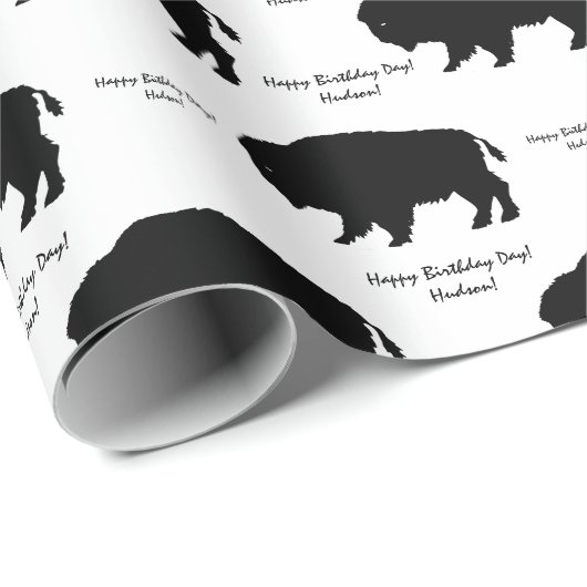 Aangepast bericht voor zwarte en witte buffels cadeaupapier (Rol Hoek)