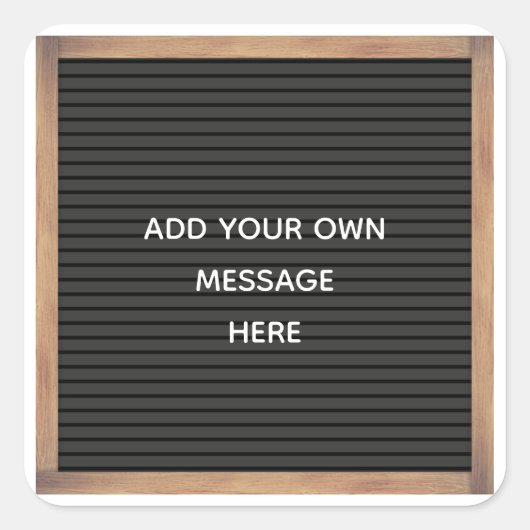 Aangepast bericht voor zwarte kaartbord vierkante sticker (Voorkant)
