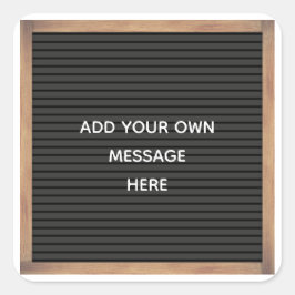 Aangepast bericht voor zwarte kaartbord vierkante sticker