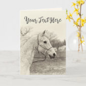 Aangepast bericht  wit paard kaart (Gele Bloem)