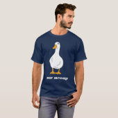 Aangepast bericht Witte Duck Illustratie Grafisch T-shirt (Voorkant volledig)