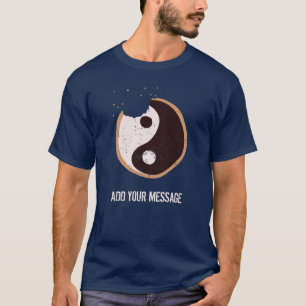 Aangepast bericht Yin en Yang Black en White Cooki T-shirt