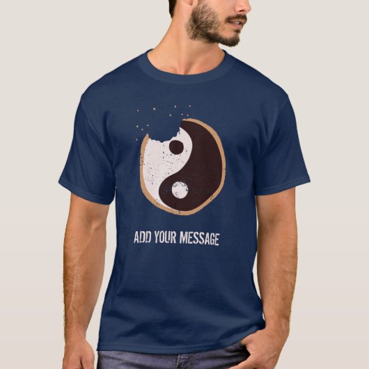Aangepast bericht Yin en Yang Black en White Cooki T-shirt (Voorkant)