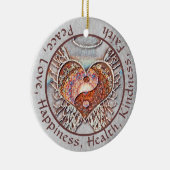 Aangepast bericht Yin Yang Heart Keramisch Ornament (Rechts)