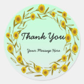 Aangepast bericht Zonnebloem en bladeren Sticker (Voorkant)