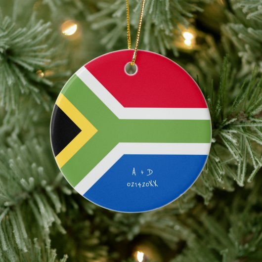 Aangepast bericht Zuid-Afrika Vlag Keramisch Ornament (Boom)
