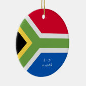 Aangepast bericht Zuid-Afrika Vlag Keramisch Ornament (Rechts)
