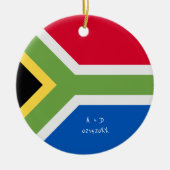 Aangepast bericht Zuid-Afrika Vlag Keramisch Ornament (Voorkant)