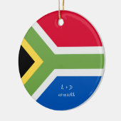 Aangepast bericht Zuid-Afrika Vlag Keramisch Ornament (Links)